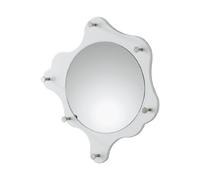 HAKU Möbel garderobe Murale chromé, Blanc, MDF, métal, Miroir - Dim.: P 5 cm x Ø 56 cm, Style: Modern