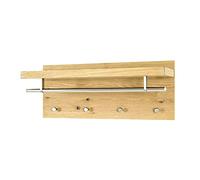 HAKU Möbel garderobe murale chromé, chêne, MDF, métal, plateau nid d'abeille - Dim.: L 75 cm x H 30 cm x P 26 cm, Style: Modern