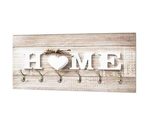 HAKU Möbel garderobe Murale Optique INOX, Motif, MDF, métal - Dim.: L 90 cm x H 40 cm x P 8 cm, Style: Modern