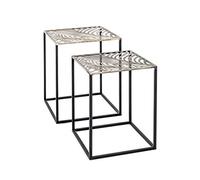 HAKU Möbel Lot de 2 Tables d'appoint Bronze, Noir, métal - Dim.: L 35/40 cm x H 45/50 cm x P 35/40 cm, Style: Art Deco