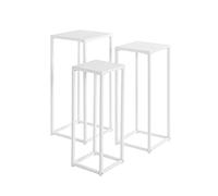 HAKU Möbel Lot de 3 Porte Plantes Blanc, métal - Dim.: L 22/26/30 x H 61/66/71 x P 22/26/30 cm, Style: Modern