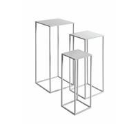 HAKU Möbel Lot de 3 Porte Plantes Gris, métal - Dim: L 70 cm x H 28 cm x P 28 cm, Style: Modern