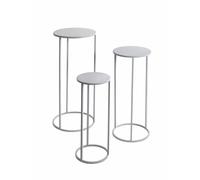 HAKU Möbel Lot de 3 Porte Plantes Gris, métal - Dim: L 70 cm x H 30 cm x P 30 cm, Style: Modern