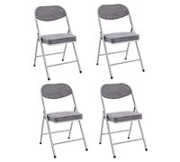 HAKU Möbel lot de 4 chaises pliantes alu, gris, dossier rembourré, siège rembourré, acier - Dim.: L 47,00 cm x H 79,00 cm x P 53,00 cm, Style: Modern