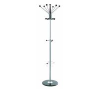 HAKU Möbel porte manteau alu, marron foncé, marbre, métal - Dim.: H 182 cm x Ø 42 cm, Style: Modern