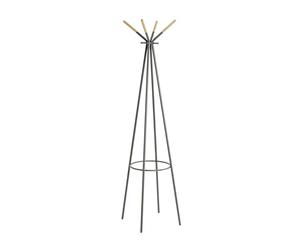 HAKU Möbel - Porte-Manteau, Gris, Naturel, Bois Massif, Métal, Dimensions : H 175 x Ø 56 cm, Style : Moderne
