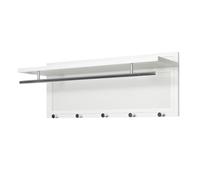 HAKU garderobe Murale chromé, Blanc, métal - Dim: L 30 cm x H 26 cm x P 26 cm, Style: Modern