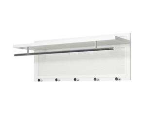 HAKU Möbel - Porte-Manteau Mural pour Meubles, Chromé, Blanc, Métal, Dimensions : L 75 x H 30 x P 26 cm, Style : Moderne