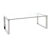HAKU Möbel Table Basse Acier INOX, INOX, Verre trempé 8 mm - Dim.: L 120 cm x H 40 cm x P 60 cm, Style: Modern