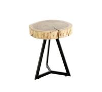 HAKU Möbel Table d'appoint Acacia, Noir, Bois Massif, métal - Dim.: H 43 cm x Ø 35 cm, Style: Urban Collective