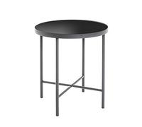 HAKU Möbel Table d'appoint Anthracite, Noir, métal, Verre trempé - Dim.: H 47 cm x Ø 40 cm, Style: Modern