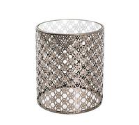 HAKU Möbel Table d'appoint Bronze, métal, Verre trempé 8 mm - Dim.: H 45 cm x Ø 38 cm, Style: Art Deco