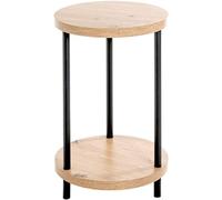 HAKU Möbel Table d'appoint chêne, Noir, MDF, métal - Dim.: H 50 cm x Ø 30 cm, Style: Modern