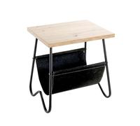 HAKU Möbel Table d'appoint chêne Clair, Noir, MDF, Métal, Recouvrement Tissu - Dim.: L 48 x H 51 x P 40 cm, Style: Moderne