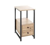 HAKU Möbel Table d'appoint chêne Clair, Noir, Métal, Panneaux de Particules alvéolaires - Dim.: L 30 x H 63 x P 40 cm, Style: Moderne