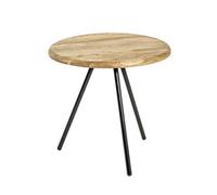 HAKU Möbel Table d'appoint chêne, Noir, Bois Massif, métal - Dim.: H 40 cm x Ø 40 cm, Style: Traditional