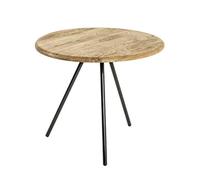 HAKU Möbel Table d'appoint chêne, Noir, Bois Massif, métal - Dim.: H 43 cm x Ø 50 cm, Style: Traditional