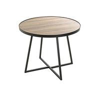HAKU Möbel Table d'appoint chêne, Noir, MDF, métal - Dim.: H 48 cm x Ø 60 cm, Style: Modern