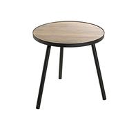 HAKU Möbel Table d'appoint chêne, Noir, MDF, métal - Dim.: H 52 cm x Ø 50 cm, Style: Modern