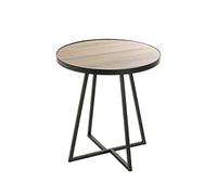 HAKU Möbel Table d'appoint chêne, Noir, MDF, métal - Dim.: H 52 cm x Ø 48 cm, Style: Modern