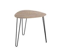 HAKU Table d'appoint en chêne Noir, MDF et métal - Dimensions : L 48 x H 48 x P 48 cm - Style : Moderne