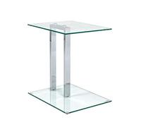 HAKU Möbel table d'appoint chromé, métal, verre trempé 8 mm - Dim.: L 45 cm x H 50 cm x P 35 cm, Style: Modern