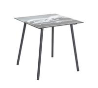 HAKU Möbel Table d'appoint Motif, Noir, métal, Verre trempé - Dim.: L 40 cm x H 41 cm x P 40 cm, Style: Modern