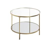 HAKU Möbel Table d'appoint Or, métal, Verre trempé, Miroir - Dim.: H 45 cm x Ø 60 cm, Style: Art Deco