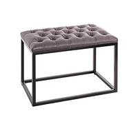 HAKU Möbel Tabouret Anthracite, Noir, métal, recouvrement Tissu - Dim.: L 60 cm x H 45 cm x P 40 cm, Style: Industrial