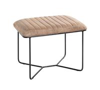 HAKU Möbel Tabouret Marron, Noir, Cuir véritable, métal - Dim.: L 60 cm x H 48 cm x P 38 cm, Style: Industrial