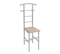 HAKU Möbel valet alu, chêne San Remo, MDF, métal - Dim.: L 46 cm x H 109 cm x P 46 cm, Style: Modern