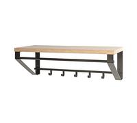 HAKU Möbel Warderobe Murale chêne Clair, Noir, MDF, Métal - Dim.: L 70 x H 23 x P 30 cm, Style: Moderne