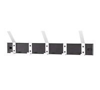 HAKU patère Murale alu, Noir, Aluminium, métal - Dim.: L 50 cm x H 14 cm x P 8 cm, Style: Modern