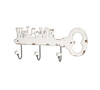 HAKU patère Murale Blanc essuyé, céramique, MDF, métal - Dim.: L 50 cm x H 22 cm x P 7 cm, Style: Modern