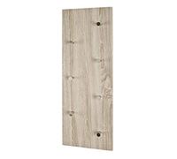 HAKU Patère murale chêne clair MDF métal chrome Porte-manteau mural avec 7 crochets Dimensions: L 80 cm x H 30 cm x P 6 cm Style: Modern