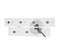 HAKU patère murale chromé, motif, MDF, métal - Dim.: L 60 cm x H 21 cm x P 5 cm, Style: Modern