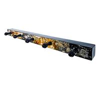 HAKU Patère murale Art déco, métal Or/Noir, L 75 x H 11 x P 6 cm