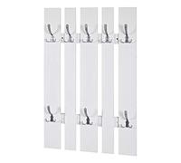 HAKU Porte-manteaux mural Optique inox Blanc MDF Métal L65×H100×P9 cm Moderne
