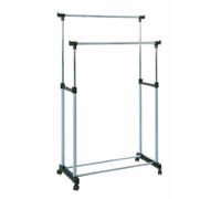 HAKU portant alu, chromé, gris, plastique, métal - Dim.: L 95 cm x H 95-170 cm x P 43 cm, Style: Modern