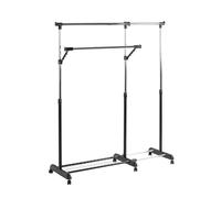 HAKU Portant chromé, Noir, Plastique, métal - Dim.: L 94-160 cm x H 103-170 cm x P 49 cm, Style: Modern