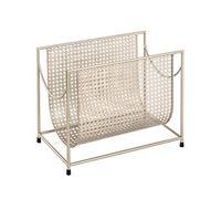 HAKU Porte-revues en acier laqué Or – L 37 x H 30 x P 22 cm – Style Art déco