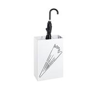 HAKU Porte-parapluies, Blanc, métal - Dimensions : L 30 x H 48 x P 16 cm, Style : Moderne