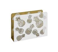 HAKU porte revues or, blanc, métal - Dim.: L 35 cm x H 26 cm x P 10 cm, Style: Modern