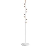 HAKU Portemanteau naturel, blanc, marbre, bois massif, métal - Dimensions : H 178 x Ø 35 cm, style : moderne