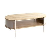 HAKU Table Basse chêne Naturel, Gris Cachemire, Métal, Panneaux de Particules alvéolaires - Dim.: L 100 x H 37 x P 54 cm, Style: Moderne