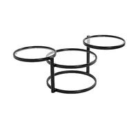 HAKU Table Basse Noir, métal, Verre trempé - Dim.: L 58-140 cm x H 43 cm x P 50 cm, Style: Modern