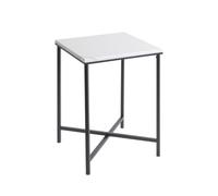 HAKU Table d’appoint carrée Anthracite, Plateau Effet marbre et Structure métal, 39 x 39 x 55 cm, Style Moderne