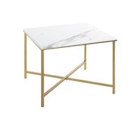 HAKU Möbel Table d'appoint Or, Aspect marbre, MDF, métal - Dim.: L 60 cm x H 47 cm x P 60 cm, Style: Art Deco