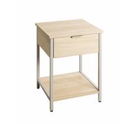 HAKU Table d'appoint avec tiroir, chêne Naturel, Gris Cachemire, métal, aggloméré, Table Basse Moderne avec tiroir - Dimensions : L 40 x H 55 x P 40 cm Style : Moderne