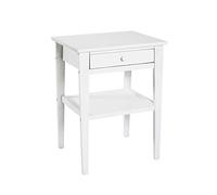 HAKU Table d'appoint Blanc, Bois Massif - Dim.: L 46 cm x H 60 cm x P 35 cm, Style: Traditional
